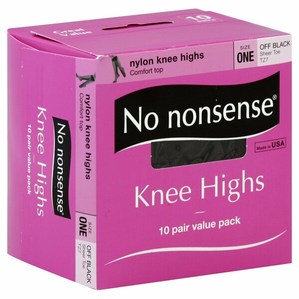 No Nonsense Knee Hi Value Off Black One Size, 10PK 221112